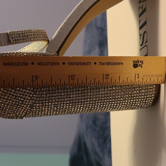 JUSTFAB 4"  Lorelei Silver Rhinestone High Heels - Picture 8 of 10